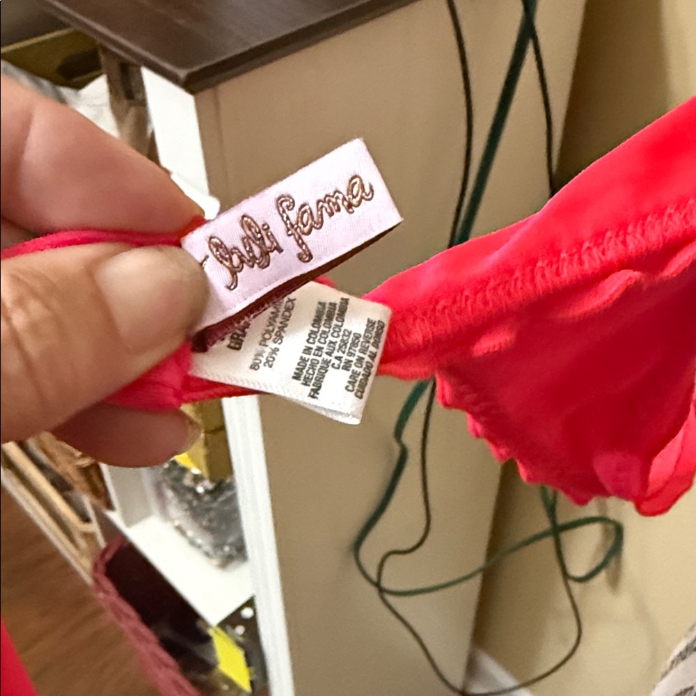 Luli Fama Neon Pink Ruffle Bikini Set - Picture 5 of 5